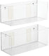 mDesign Plastic Adhesive Mount Storage Organizer Container for Kitchen or Pantry Wall Organization - Space Saving Holder for Sandwich Bags, Foil - 6 Inch Deep - Linge Collection - 2 Pack - Clear