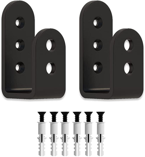 skysen Upgrade Door Security Barricade Brackets,Thickness-1/4" Drop Open Bar Holder Steel U Bracket fit for 2 x 4 Lumber,Carbon Steel,Black(fdzj-1)