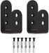 skysen Upgrade Door Security Barricade Brackets,Thickness-1/4" Drop Open Bar Holder Steel U Bracket fit for 2 x 4 Lumber,Carbon Steel,Black(fdzj-1)