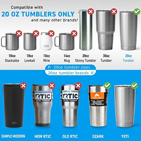 20 / 10 OZ - 2 Yeti Lids 20 oz Replacement Lid - 3.3 Inch Diameter - Spill Proof Yeti Replacement Lids - Yeti 20 oz Tumbler Lid for Yeti Tumbler, Fit Ozark tumbler lids 20 oz replacement lid, yeti cup lid