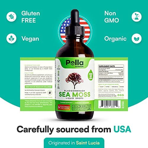 Sea Moss - Organic Liquid Drops - 1000mg - 4X Stronger Than Pills & Capsules - Ultra Concentrated Irish Moss 2oz Natural & Advanced Superfood, Immunity Booster - Joint, Digestion, and Thyroid Support