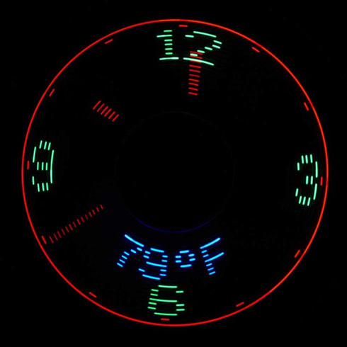 LICHAMP Clock Fan with Floating Led Time Display, Desk Usb Led Fan with Clock Light, 7"