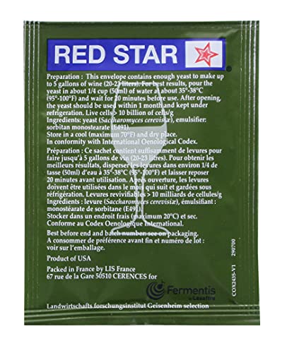 Red Star Cote des Blanc Wine Yeast, 5g - 5-Pack