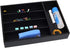 Silverware Utensil Tray Wooden Cutlery Drawer Dividers 5 Compartments Flatware Organizer Storage Holder Bamboo Flatware Organizer for Kitchen Office Supplies Cosmetics (Black)(Black)