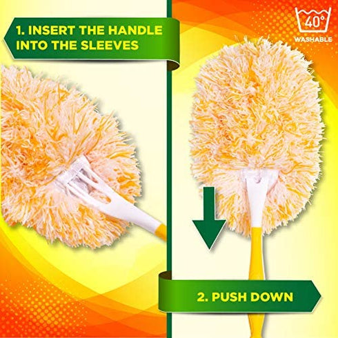 Millifiber Microfiber Reusable Refills for Swiffer Hand Duster, 360 Degree Dry Duster Heavy Duty Refills, 2-Pack (Handle is Not Included)