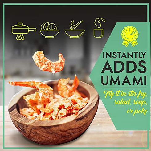 Asia Trans Dried Louisiana Large Shrimp | Hawaiian Favorite | Fresh-Caught & Dehydrated for Snacks, Asian Seafood Salad, Pad Thai, or Soup
