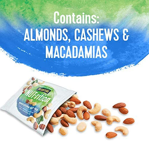 PLANTERS NUT-rition Wholesome Nut Mix, 7.5 oz Box (Contains 7 Individual Pouches) - Cashews, Almonds and Macadamias Snack Mix - No Artificial Flavors, No Artificial Colors, No Preservatives - Kosher