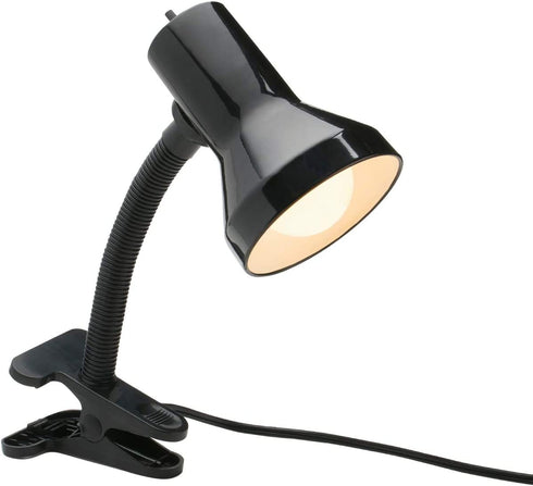 Xtricity Desk Lamp with Clamp Base and Adjustable Gooseneck, 7W A19 LED Bulb Included, 120 Volt, Convenient On/Off Switch, 10.25 Inches Tall (26cm), Black Finish
