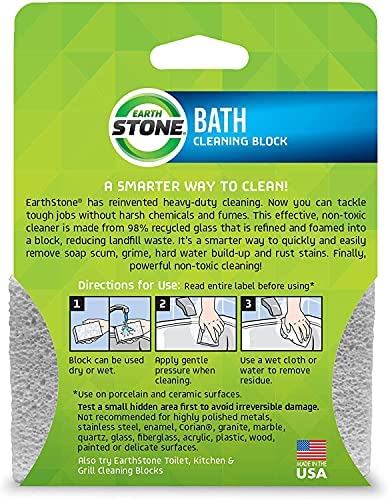 EarthStone International Bathstone Environmentally Friendly Cleaning Block, Cream, Twin (111)