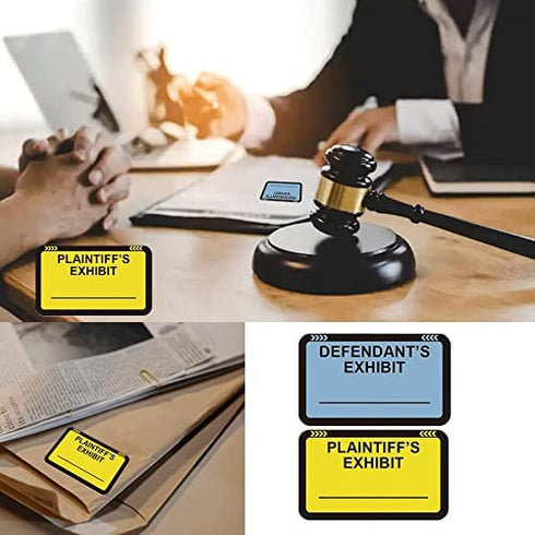 Legal Yellow Plaintiff's Exhibit Blue Defendant's Exhibit Stickers 1.65 X 1 Inches - Color-Coded Exhibit Labels 400 Stickers Per Pack