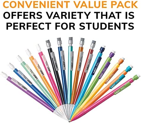 BIC Mechanical Pencil Variety Pack, Number 2 Pencils With Erasers, Fine Point (0.5mm), Medium Point (0.7mm) and Thick Point (0.9mm), 60 Count, Bulk Mechanical Pencils for School or Work (WX7TG026-BLK)