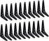 20 Pack Shelf Brackets 4 x 3 Inch, Heavy Duty Black Metal Floating Shelf Bracket, Rustic Farmhouse Decorative Iron L Bracket, J Brackets Wall Angel Corner Brace for Wood Shelves