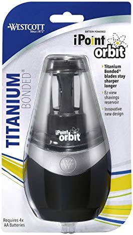Westcott iPoint Orbit Battery Pencil Sharpener, Black