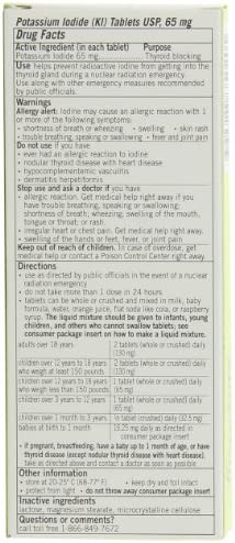 Thyrosafe Potassium Iodide Tablets, 65 Mg, 20-Count by ThyroSafe