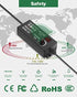JOVNO Universal Power Supply 3V-24V 2A 48W Adjustable AC/DC Adapter 100~240V AC to DC 5V 9V 12V 15V 19V 20V with LED Display 14 Plugs 1 Reverse Polarity Converter Cable for LED Strips Motors Speaks