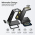 Wireless Charging Station for Samsung, Earteana 3 in 1 Wireless Stand Dock for Samsung S22/S21/S20/S10/Note 20/Note 10, Galaxy Watch 4/3/Active/2/Gear S3, Buds+/Live, 18W QC Adapter Included (Black)