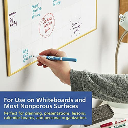 EXPO Low Odor Dry Erase Markers, Fine Tip, Black, 4 Count