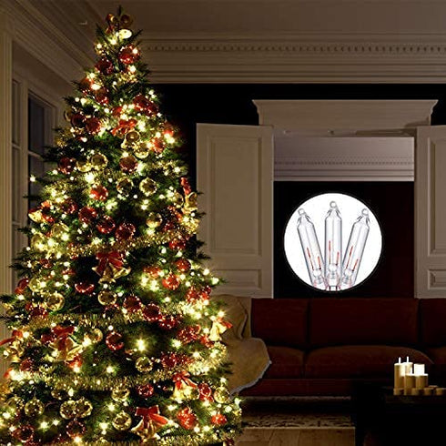 Mudder Mini Christmas 2.5 Volt Replacement Light Bulbs for Christmas Trees Decorative Light Supplies, 170 Ampere, 0.42 Watt (200 Pieces, Clear)
