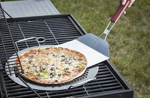 TableCraft BBQ Pizza Peel with Wood Handle, Medium, Stainless Steel