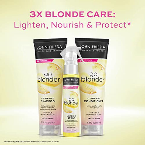 John Frieda Sheer Blonde Go Blonder Lightening Spray, Controlled Hair Lightener to Gradually Lighten Hair, with Citrus and Chamomile BlondMend Technology, 3.5 Ounce
