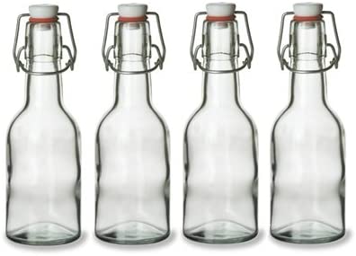 Nakpunar 4 pcs Swing Top Glass Bottles, 8.5 Ounce - Set of 4