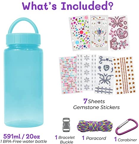 PURPLE LADYBUG Decorate Your Own Water Bottle for Girls DIY Kits - Cool Arts and Crafts for Kids Ages 6-8 & Craft Kits for Girls Ages 10-12 - Little Girl Gifts or 6 Year Old Girl Birthday Gift Idea
