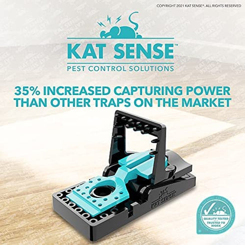 Kat Sense Mouse Traps for Indoor 'N Outdoor Use for House, Instant Humane Kill Snap Trap, Pack of 6 Pest Control Mice Traps That Work