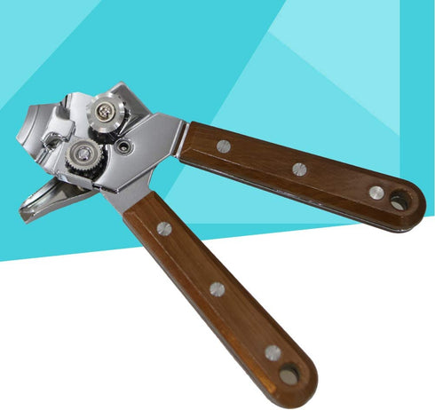 BESTONZON Manual Side Cut Bottle Opener Stainless Steel Wood Handle Can Opener Kitchen Tools Bar Party (Redwood)
