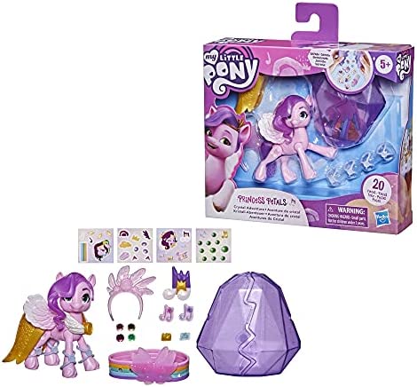 My Little Pony: A New Generation Movie Crystal Adventure Princess Pipp Petals - 3-Inch Pink Pony Toy, Surprise Accessories, Friendship Bracelet