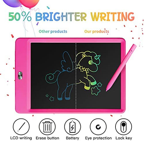 TEKFUN Kids Toys Toddlers Toys for Boys and Girls, 8.5in LCD Writing Tablets Drawing Pad for Kids, Light Doodle Pad Drawing Board for Toddlers, Gifts Toys for 3 4 5 6 7 Year Old Girls Boys(Rose)