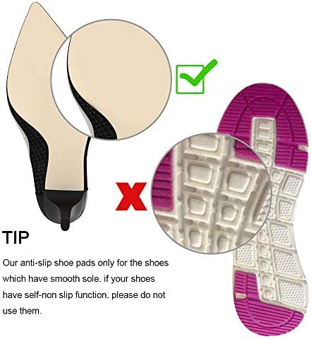 GADEBAO 12PCS Non-Slip Shoe Pads for Bottom of Shoes, Premium Rubber Self Adhesive Anti-Slip Shoe Grips Stickers, High Heels Non-Skid Sole Protector