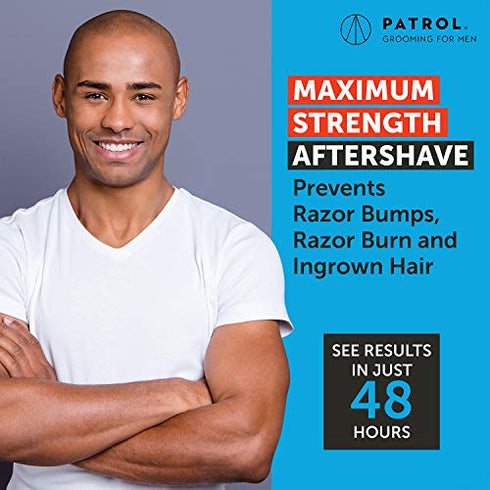 Bump Patrol Maximum Strength Aftershave Formula - After Shave Solution Eliminates Razor Bumps and Ingrown Hairs - 2 Ounces