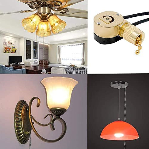 Ceiling Fan Switch Zing Ear ZE-109M Pull Chain Switch On/Off Light Switch for Hunter Ceiling Fan Light Lamp Replacement