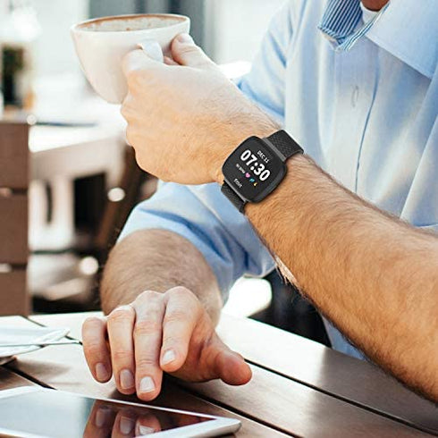 Limque Magnetic Bands Compatible with Fitbit Versa/Versa 2/Versa Lite/SE, Women Men Metal Adjustable Replacement Wristband for Fitbit Versa Smart Watch Multi-Color