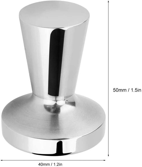 40MM Diameter Espresso Coffee Tamper, Stainless Steel Coffee Powder Hammer Tool Flat Base Coffee Bean Press Refillable Reusable