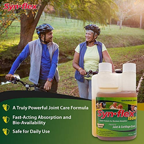 Synflex 1500 - Liquid Glucosamine Juice Formula - Helps Support Joint, Cartilage Health - Chondroitin Sulfate Drink Supplement for Men, Women - Mandarin Orange Flavor (32 DAY SUPPLY)