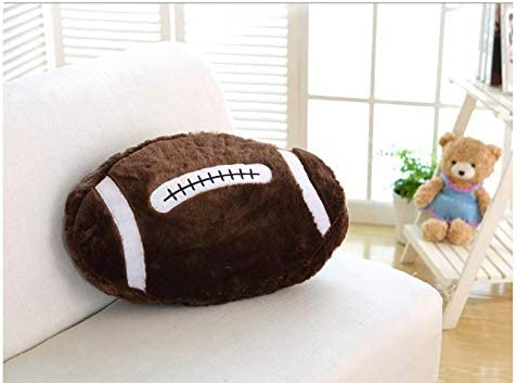 XIZHI 17 5/8 Basketball Plush Pillow Fluffy Durable Stuffed Football Throw Pillow Ball Sports,Ball Pillow Soft Durable Sports Toy Sofa Room Decoration Soft Sports Toy Gift (Football)