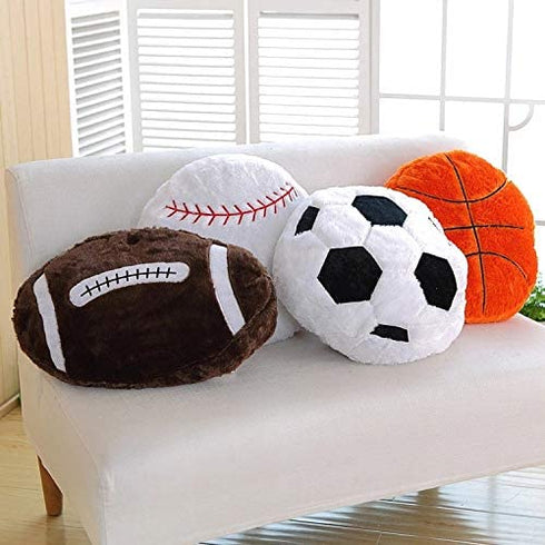 XIZHI 17 5/8 Basketball Plush Pillow Fluffy Durable Stuffed Football Throw Pillow Ball Sports,Ball Pillow Soft Durable Sports Toy Sofa Room Decoration Soft Sports Toy Gift (Football)