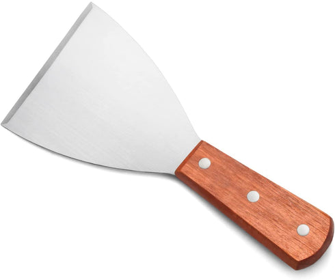 New Star Foodservice 38309 Wood Handle Slant Edge Grill Scraper, 4-Inch x 8.5-Inch