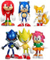 Classic Sonic and Friends 15 Piece Figure Play Set Featuring Sonic Figures, Themed Palm Trees and Sonic Themed Gems