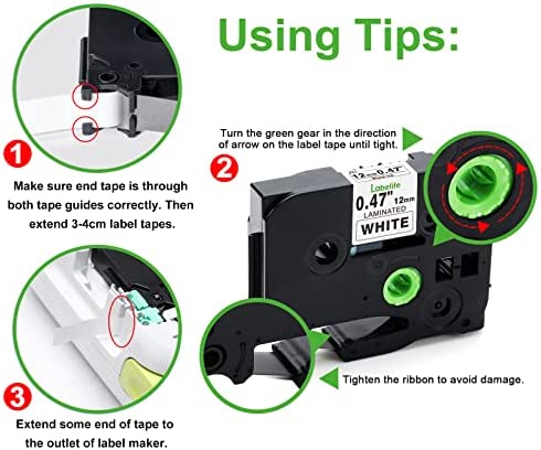 Labelife 6-Pack Label Maker Tape Replacement for Brother TZe231 Ptouch Tape TZe Label Tape 12mm 0.47 Inch Laminated White Label Maker Tape TZe-231 for P Touch PT-D210 PTH110 PT-D220 PTD600, 26.2 Feet
