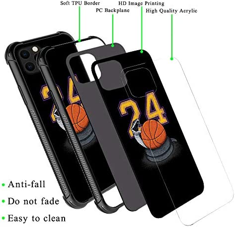ZHEGAILIAN iPhone 12 Pro Max Case,Mamba Basketball 24 iPhone 12 Pro Max Cases for Men/Boys,UNBreak Reinforced Corners Back Cover Soft TPU Bumper Frame Full Body Case Designed for iPhone 12 Pro Max