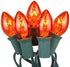 Romasaty 25 Pack C7 Orange Halloween Replacement Bulbs C7 Clear Outdoor String Light Replacement Bulbs, C7/E12 Candelabra Base, 5 Watt