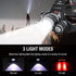 BORUIT RJ-3000 LED Rechargeable Headlamp,3 Modes White and Red LED Hunting Headlamps,5000 Lumens Tactical Flashlight Red Light Head Lamp for Running Camping Hiking Fishing