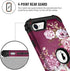 Hocase iPhone SE 2022 Case, Heavy Duty Shockproof Protection Hard Plastic+Silicone Rubber Hybrid Protective Case for iPhone SE 3rd Generation 2022/2nd Gen 2020 (4.7") - Purple Flowers
