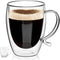 2-Pack 12 Oz Double Walled Glass Coffee Mugs with Handle by Snute, Insulated Coffee Cups, Clear Borosilicate Glass Mugs, Perfect for Cappuccino,Tea,Latte,Hot Beverage - Gift for Coffee Lover