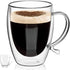 2-Pack 12 Oz Double Walled Glass Coffee Mugs with Handle by Snute, Insulated Coffee Cups, Clear Borosilicate Glass Mugs, Perfect for Cappuccino,Tea,Latte,Hot Beverage - Gift for Coffee Lover