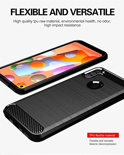 Galaxy A11 case,Samsung A11 case,with HD Screen Protector,MAIKEZI Soft TPU Slim Fashion Non-Slip Protective Phone Case Cover for Samsung Galaxy A11(Navy Brushed TPU)