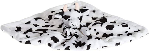 Apricot Lamb Stuffed Animals Cow Security Blanket Infant Nursery Character Blanket Luxury Snuggler Plush Baby Lovey(Cow, 13 Inches)