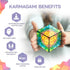 Karmagami “Pixels” and Boho 2 Pack Sensory Toy for Kids - Kaleidocycle Fidget Toy for Adults to Stay Calm & Focused - Tear-Resistant Desk Manipulative Gadget (Ages 4+)